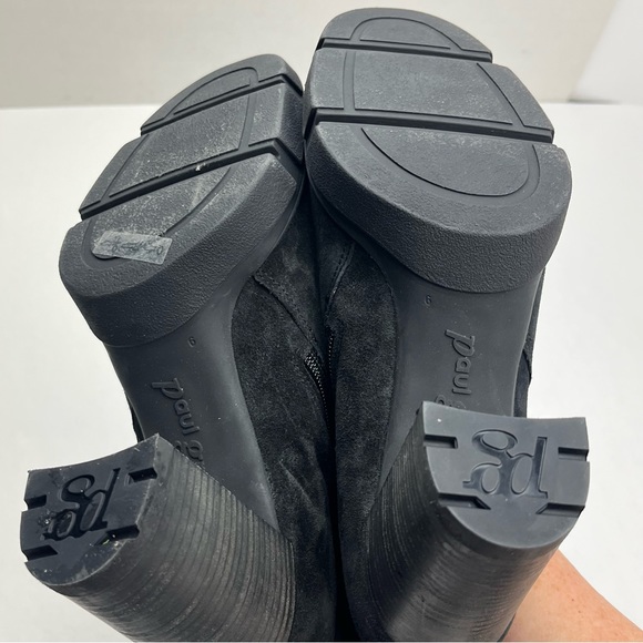 Paul Green Heeled Suede Black Booties Womens Size US 8.5‎ UK 6 Side Zipper NEW - Picture 7 of 11